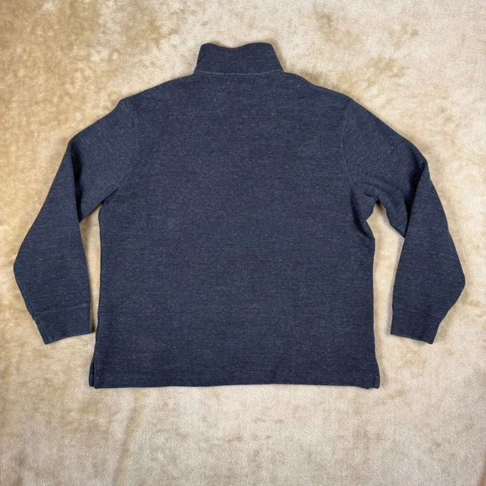 Polo Ralph Lauren Mens Large Gray Cotton Quarter Zip Pullover Sweater Pony Logo